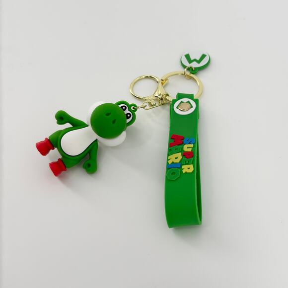 Super Mario Yoshi Keychain with Green Strap | Collectible Bag Charm Key Ring - Picture 3 of 7